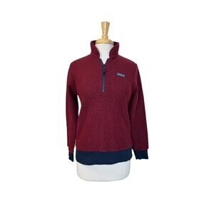 PATAGONIA Woolyester Fleece Pullover in Oxide Red Blue Size Small Womens #26950